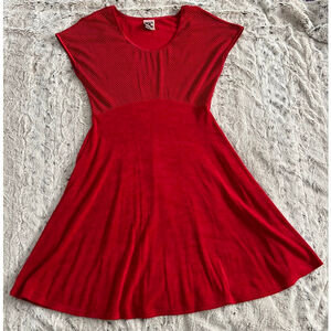 Vintage 90s Zanoni By Jálate Skater Whimsigoth Red Dress Size Medium EUC